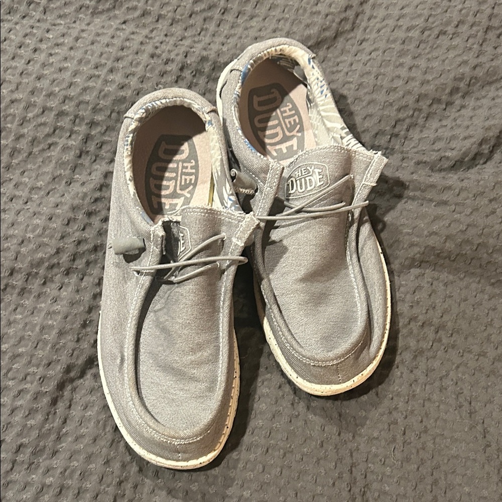 Hey Dude Men's Light Gray Slip-On Loafers